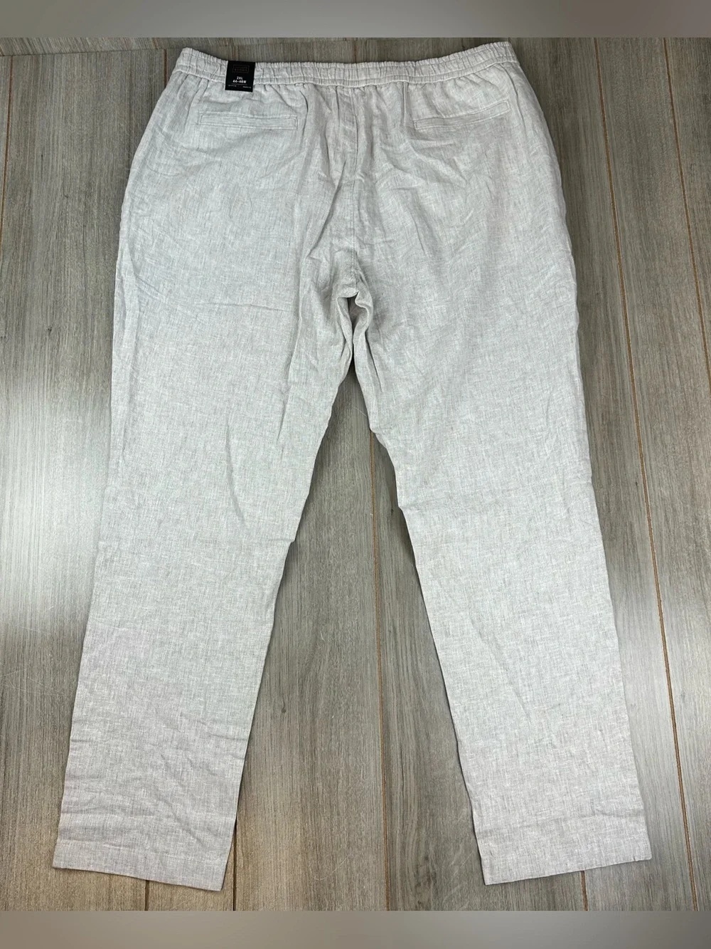 14th & Union Pants Mens 2XL Linen Blend Elastic Waist Nordstrom Beige NEW